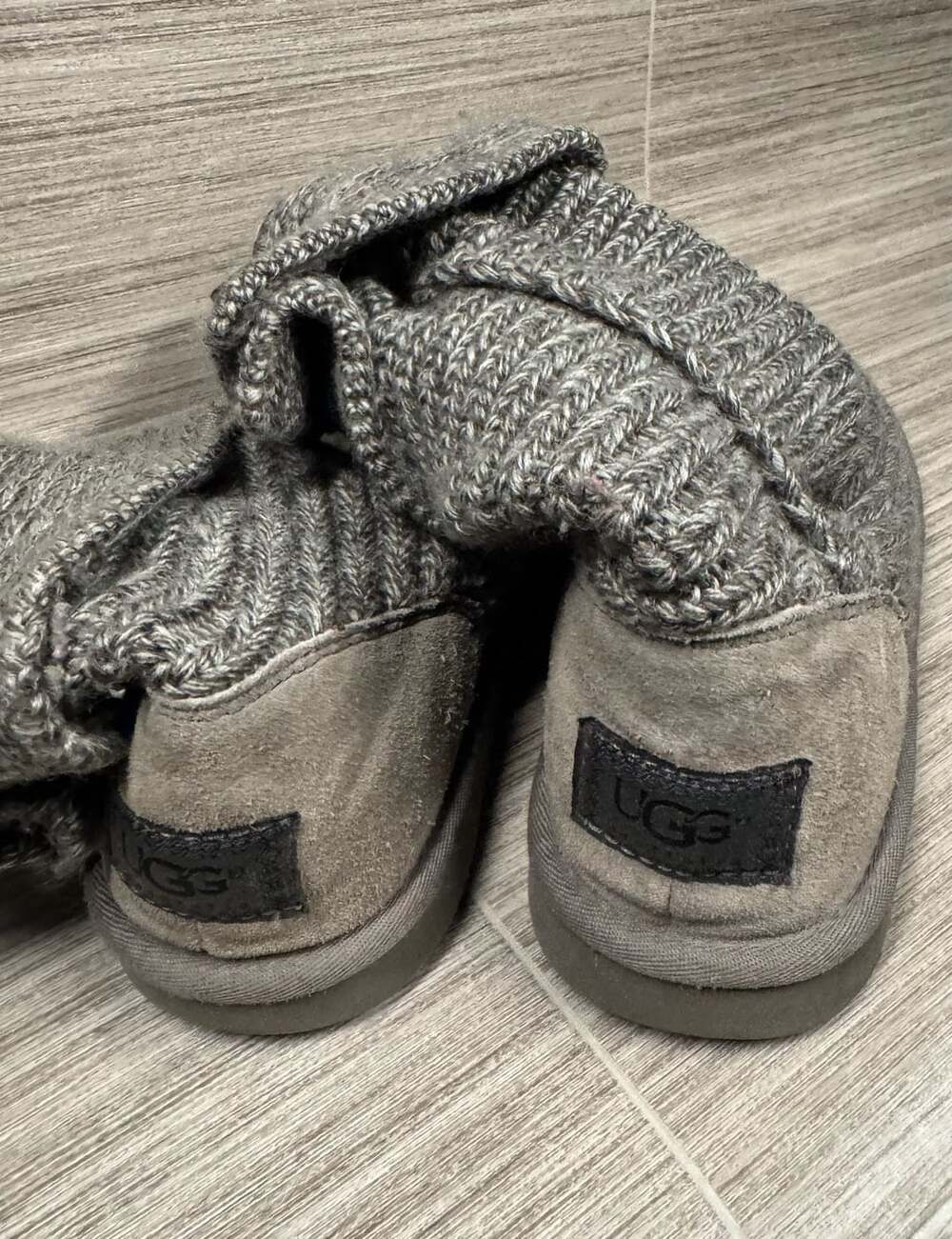 UGG Classic Cardy Gray Knit Wool with Buttons